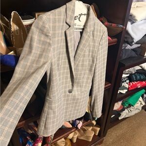 Express Gray Checkered Blazer